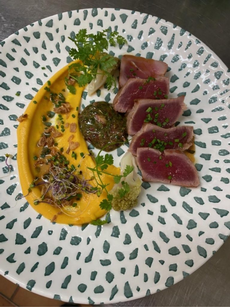 Tataki de thon et mousseline de butternut